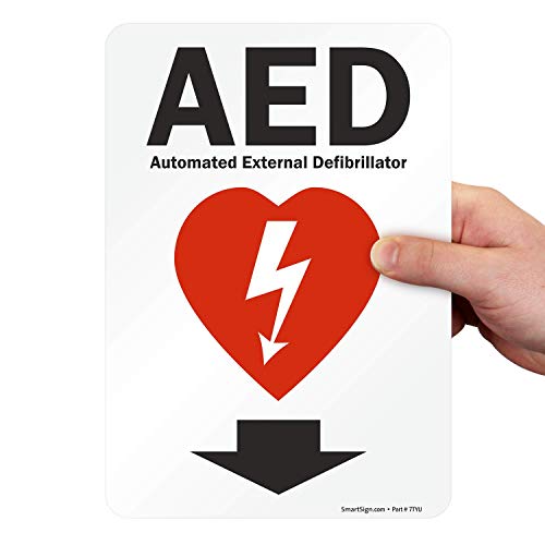 AED - דפיברילטור חיצוני אוטומטי שלט של SmartSign | 10 x 14 פלסטיק
